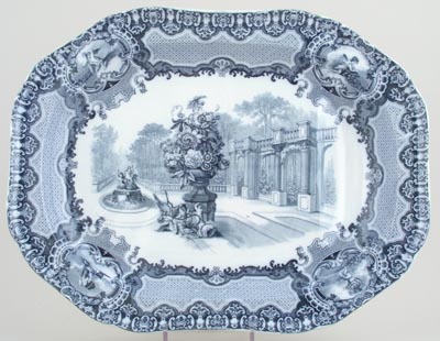 Meat Dish or Platter with tree and well c1850
